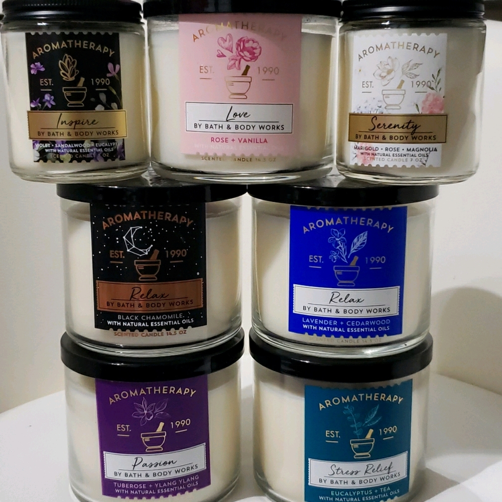 Bath and body works aromatherapy candles bundle